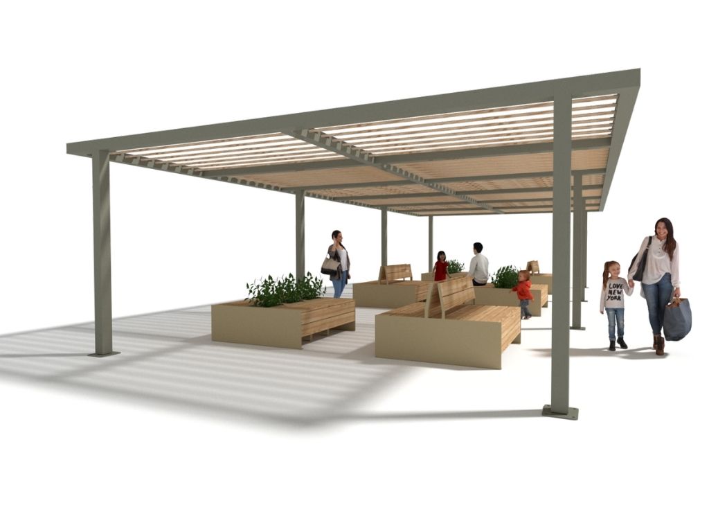 Pergola urbaine 25° 120 6x12m Polymobyl