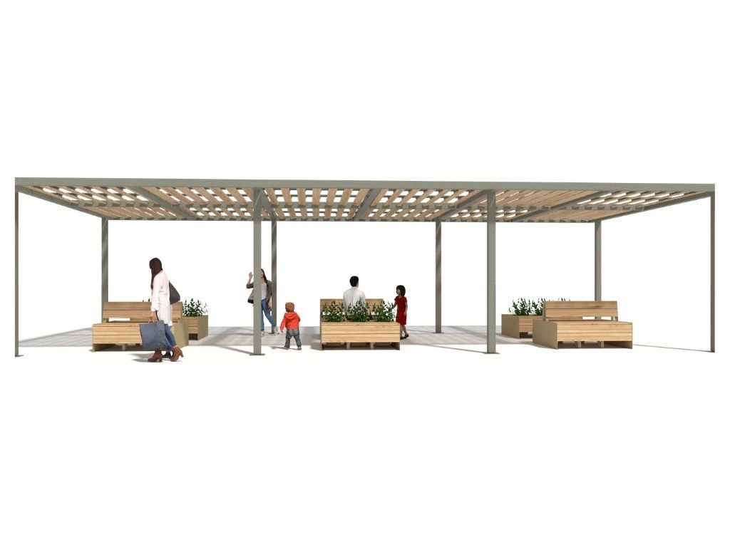 Pergola urbaine 25° 120 6x12m