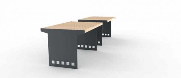 Deux tables CUB avec la structure acier grise