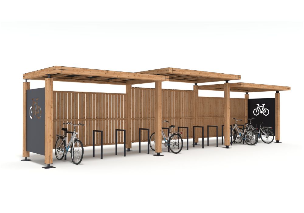 ABRI CYCLES NUT 9m panneaux lateraux tole