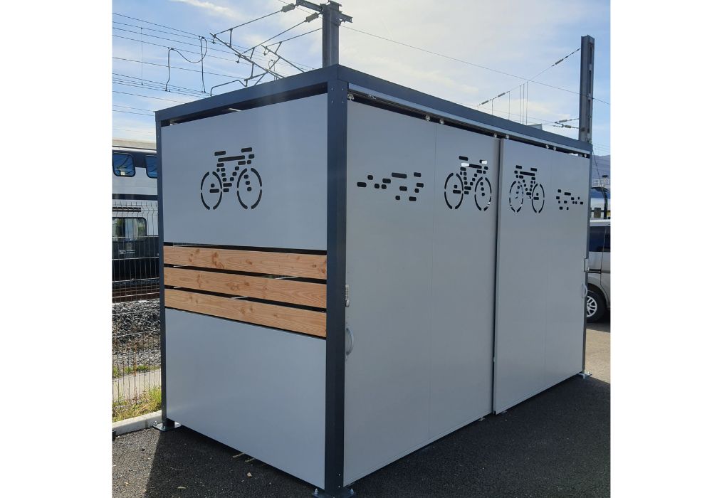 Abri velo securise sur mesure Polymobyl motif velo