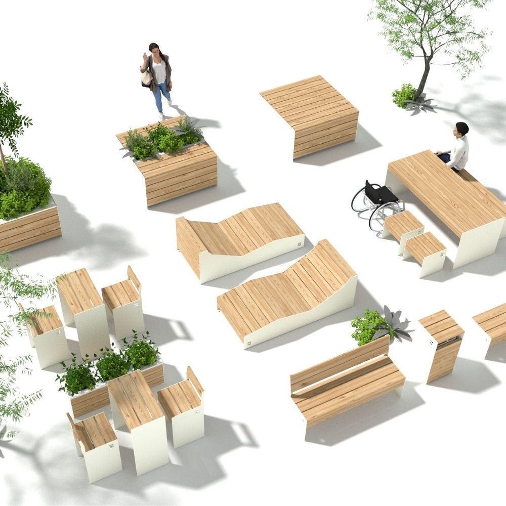 Amenagement place publique  espace de pause CUB Polymobyl