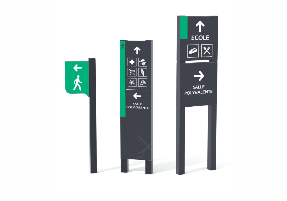 jalon directionnel pieton ligne easy Polymobyl