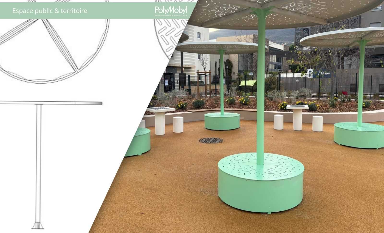 Ombriere LUD mobilier urbain Polymobyl