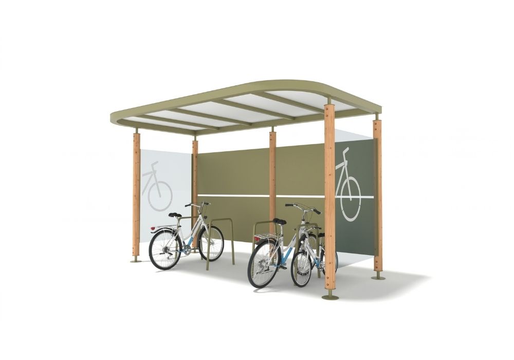 ABRIS CYCLE A 4x2.5m cloison fond tole et lat verre DUN